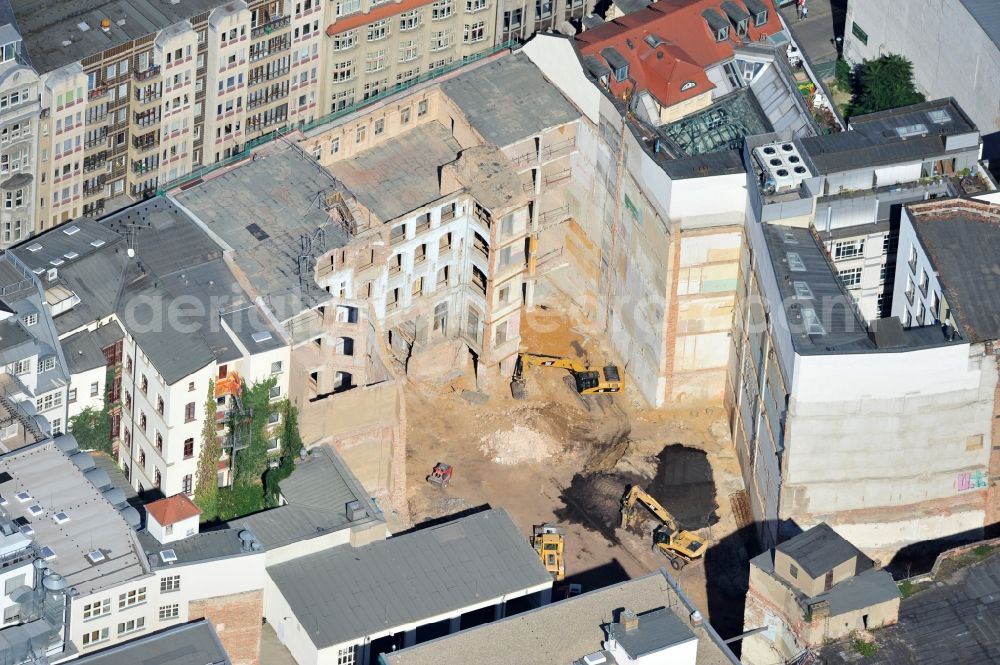 Leipzig from the bird's eye view: View of reconstruction of the passage Oelßners Hof in Leipzig in Saxony