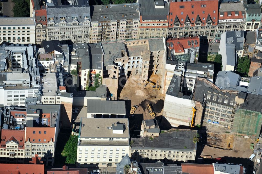 Leipzig from the bird's eye view: View of reconstruction of the passage Oelßners Hof in Leipzig in Saxony