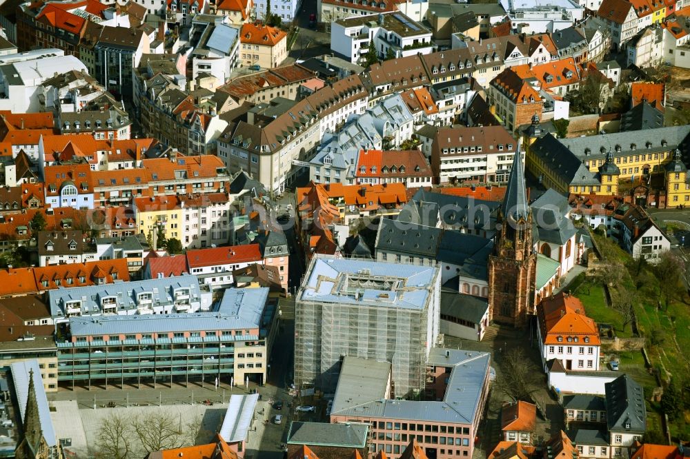 Aerial image Aschaffenburg - Town Hall building of the city administration on Dalbergstrasse in the district Innenstadt in Aschaffenburg in the state Bavaria, Germany