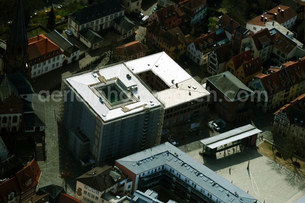 Aschaffenburg from the bird's eye view: Town Hall building of the city administration on Dalbergstrasse in the district Innenstadt in Aschaffenburg in the state Bavaria, Germany