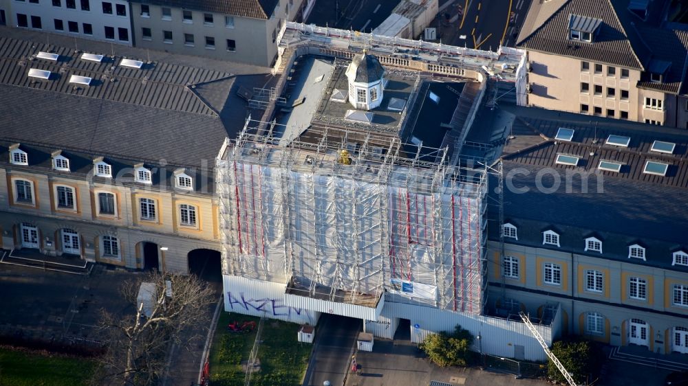 Bonn from above - Refurbishment of the Koblenzer Tor of the Rheinische Friedrich-Wilhelms-Universitaet in Bonn in the state North Rhine-Westphalia, Germany