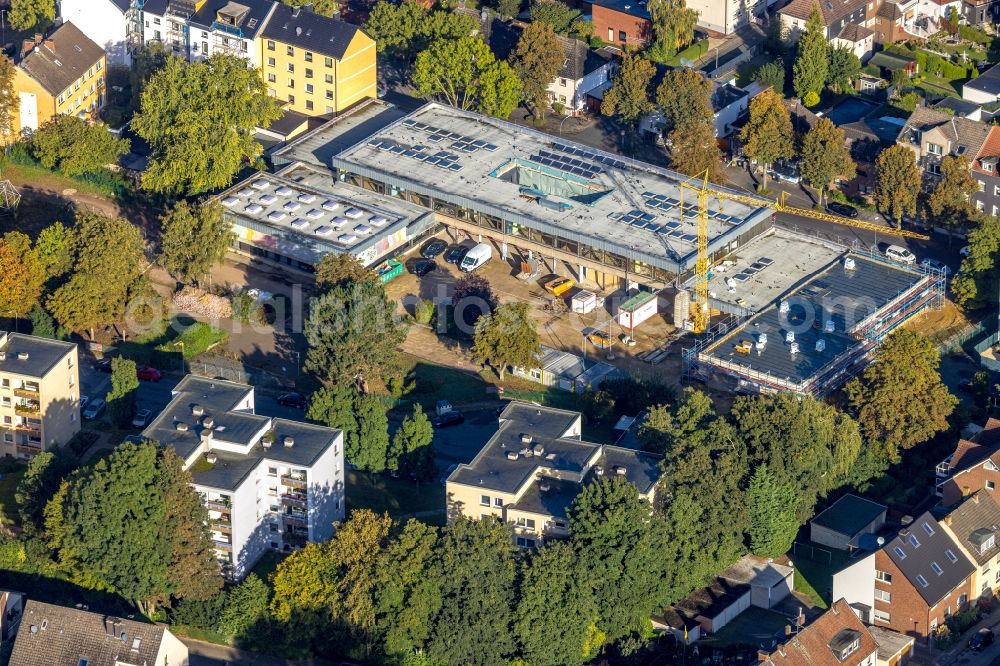 Aerial image Herne - Refurbishment and modernization of the school building of the Grundschule on Claudiusstrasse in the district Wanne-Eickel in Herne at Ruhrgebiet in the state North Rhine-Westphalia, Germany