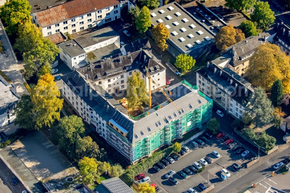 Aerial photograph Siegen - Restoration and modernization of a house in Siegen in the state North Rhine-Westphalia