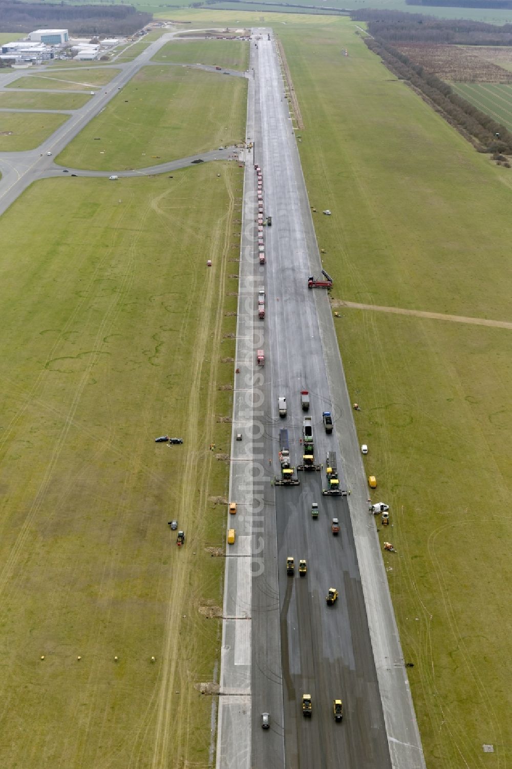 Aerial image Büren - Rehabilitation of the start and runway of the airport Paderborn-Lippstadt (PAD) in Buren in the state of North Rhine-Westphalia