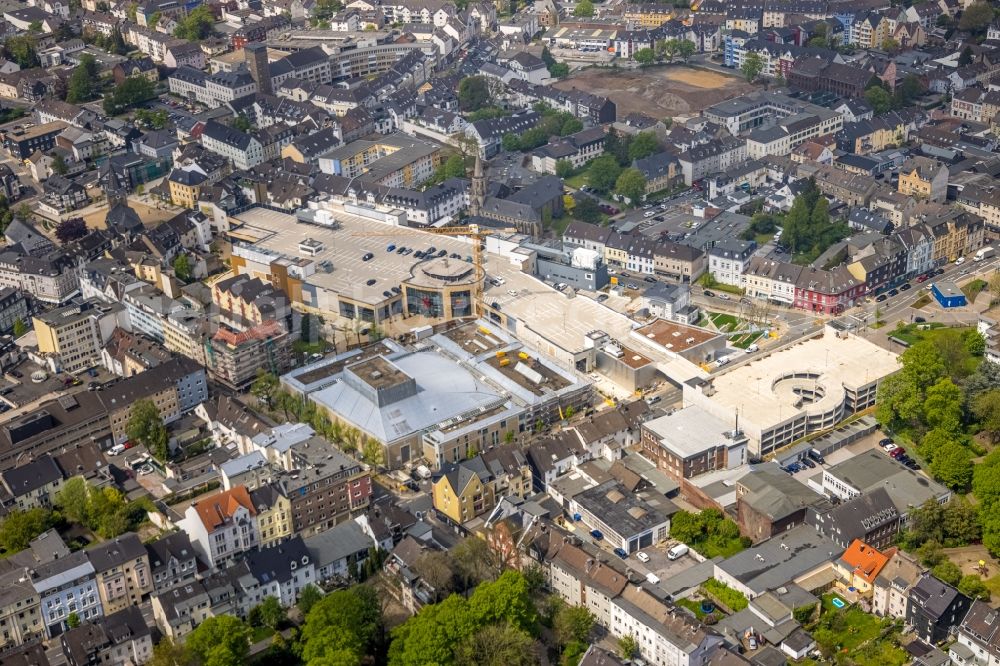 Aerial photograph Velbert - Renovation of the building of the indoor arena des Forum Niederberg on Oststrasse in Velbert in the state North Rhine-Westphalia, Germany