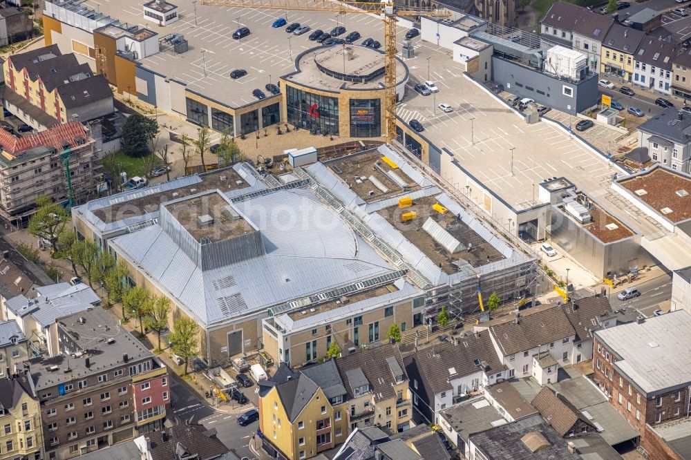 Velbert from above - Renovation of the building of the indoor arena des Forum Niederberg on Oststrasse in Velbert in the state North Rhine-Westphalia, Germany