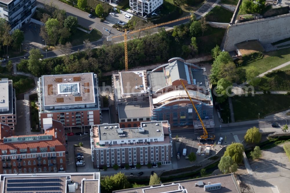 Aerial photograph Erfurt - Renovation of the building of the indoor arena ZENTRALHEIZE on Maximilian-Welsch-Strasse in the district Bruehlervorstadt in Erfurt in the state Thuringia, Germany