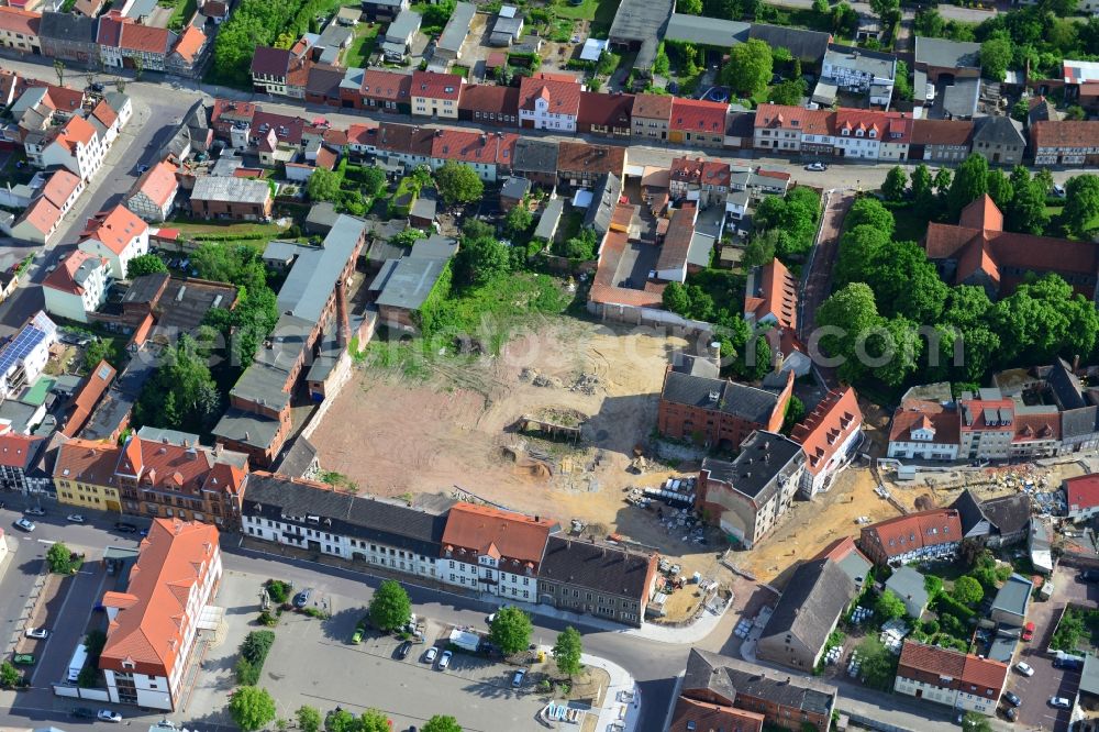 Burg from above - View of rehabilitation measures of the historic centre in Burg in the state of Saxony-Anhalt