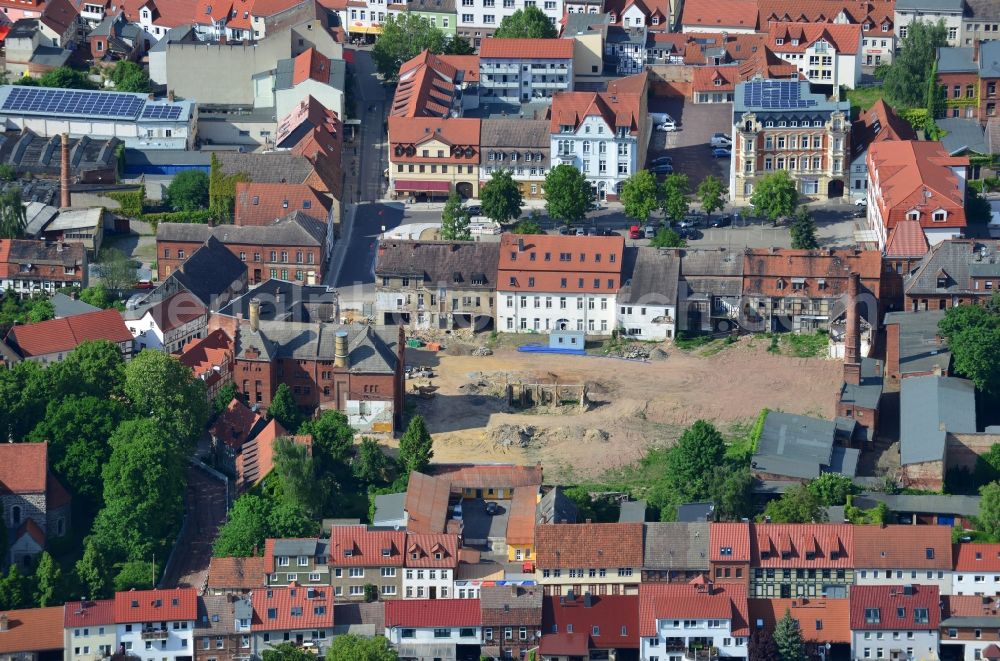 Burg from the bird's eye view: View of rehabilitation measures of the historic centre in Burg in the state of Saxony-Anhalt