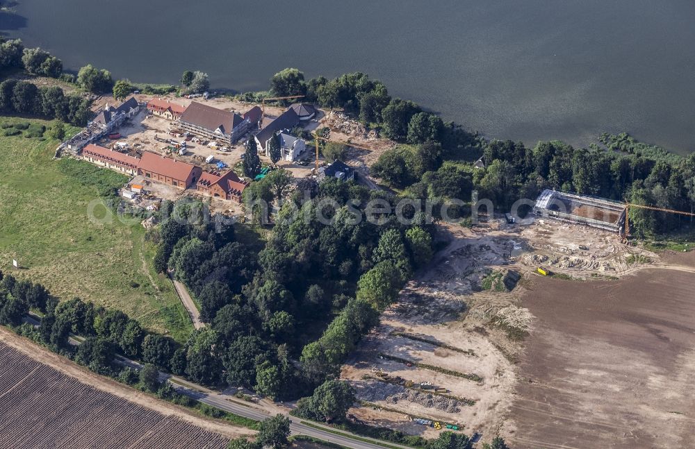 Malente from above - Constuction site and renovation works on building and manor house of the farmhouse in Malente in the state Schleswig-Holstein, Germany