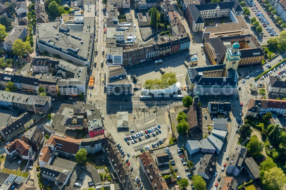 Aerial photograph Witten - Renovation work on the building of the city administration - Town Hall in the district of Bommern in Witten in the state of North Rhine-Westphalia