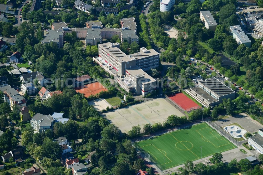 Berlin from above - Renovation work on the building complex of the vocational school Louise-Schroeder-Schule - upper level center office management and administration in Berlin, Germany