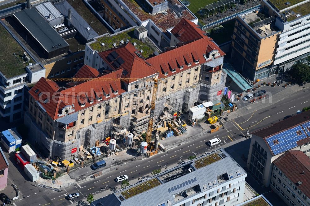 Stuttgart from the bird's eye view: Construction site with reconstruction at the building Wilhelmhospital of Diakonie Klinikum in Stuttgart in the state Baden-Wurttemberg, Germany