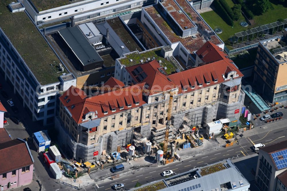 Aerial image Stuttgart - Construction site with reconstruction at the building Wilhelmhospital of Diakonie Klinikum in Stuttgart in the state Baden-Wurttemberg, Germany