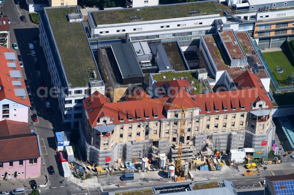 Stuttgart from above - Construction site with reconstruction at the building Wilhelmhospital of Diakonie Klinikum in Stuttgart in the state Baden-Wurttemberg, Germany