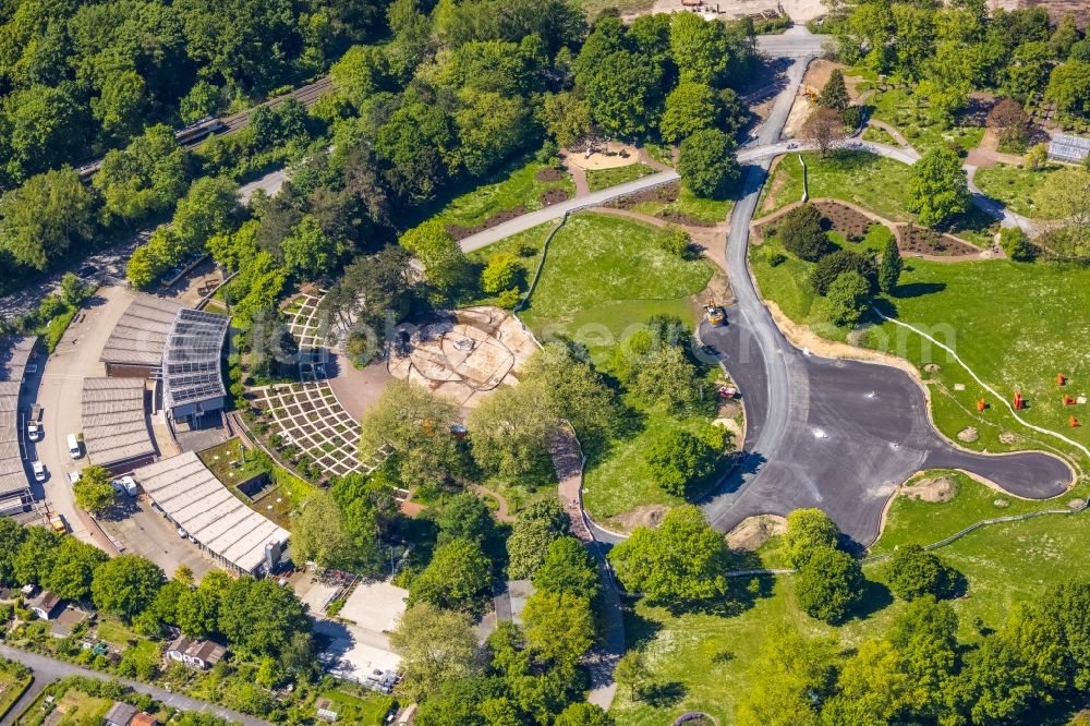 Dortmund from above - Renovation work on the park of Westfalenpark in Dortmund at Ruhrgebiet in the state North Rhine-Westphalia, Germany