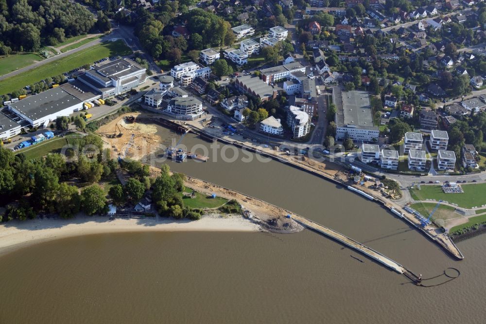 Aerial image Wedel - View of rehablilitation measures at the Schulauer Port in Wedel in the state Schleswig-Holstein