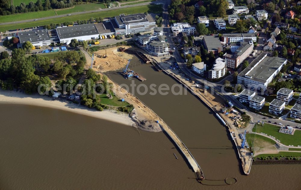 Aerial photograph Wedel - View of rehablilitation measures at the Schulauer Port in Wedel in the state Schleswig-Holstein