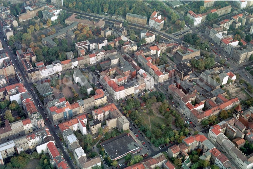 Berlin from above - Redevelopment area in old residential area at the Teutoburger Platz in Berlin Prenzlauer Berg