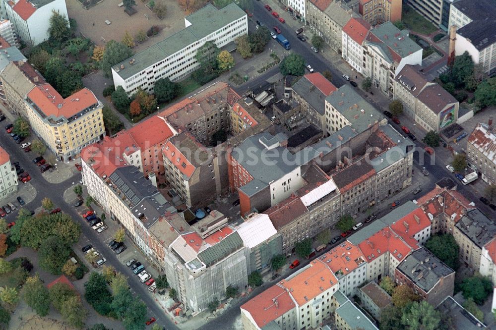 Berlin from above - Redevelopment area in old residential area at the Teutoburger Platz in Berlin Prenzlauer Berg