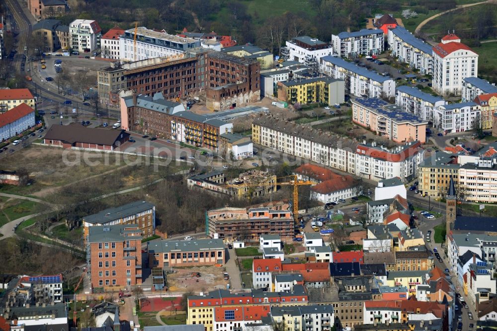 Magdeburg OT Buckau from the bird's eye view: View of the rehabilitation measures area Buckau in Magdeburg in the state of Saxony-Anhalt