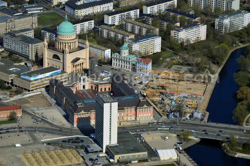 Potsdam from above - View of the insanitary zone Potsdamer Mitte in Potsdam in the state of Brandenburg