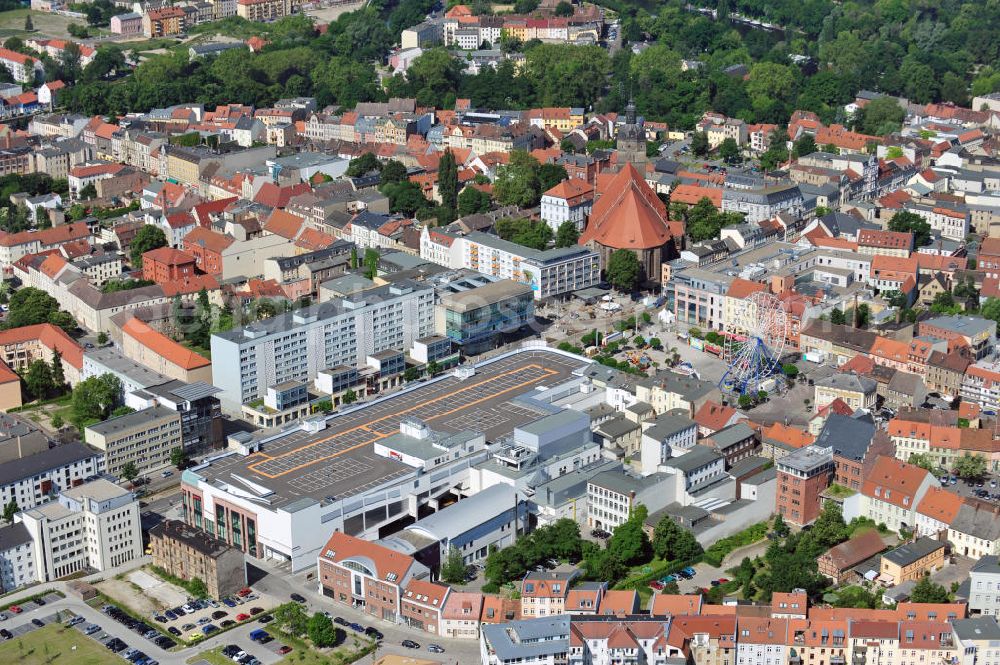 Aerial photograph Brandenburg - Die Sankt Annen Galerie in Brandenburg ist ein Einkaufszentrum im Herzen von Brandenburgs historischer Neustadt. Investor des Centers ist Harald Gerome Huth. The Brandenburg Gallery St. Annen is a shopping center in the centre of Brandenburg. Investor of the center is Harald Gerome Huth.