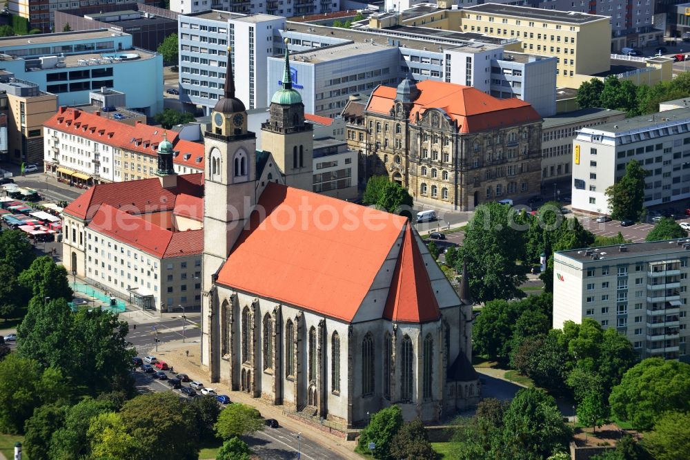 Aerial photograph Magdeburg OT Altstadt - View of theChurch Sankt Johannis in the district of Altstadt in Magdeburg in the state of Saxony-Anhalt