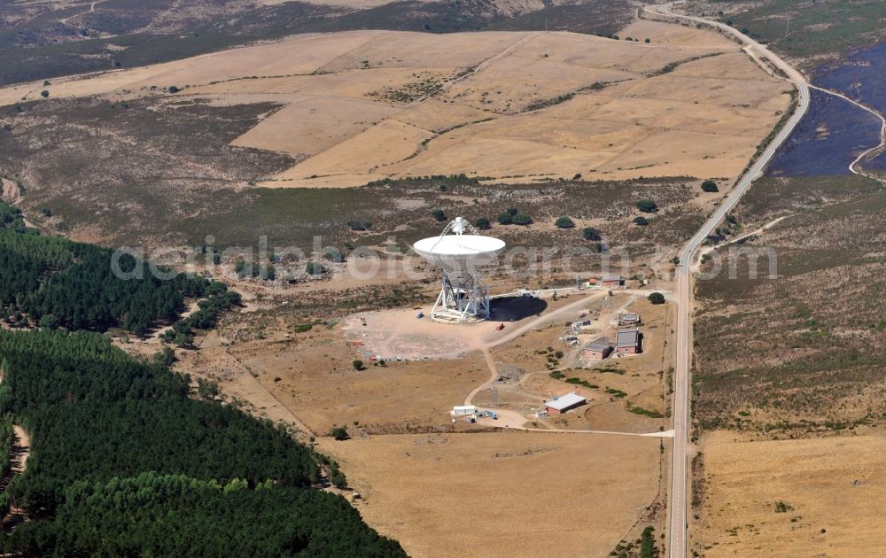 San Basilio from the bird's eye view: View of the Sardinia Radio Telescope near San Basilio in the province Cagliari on the Italien island Sardinia