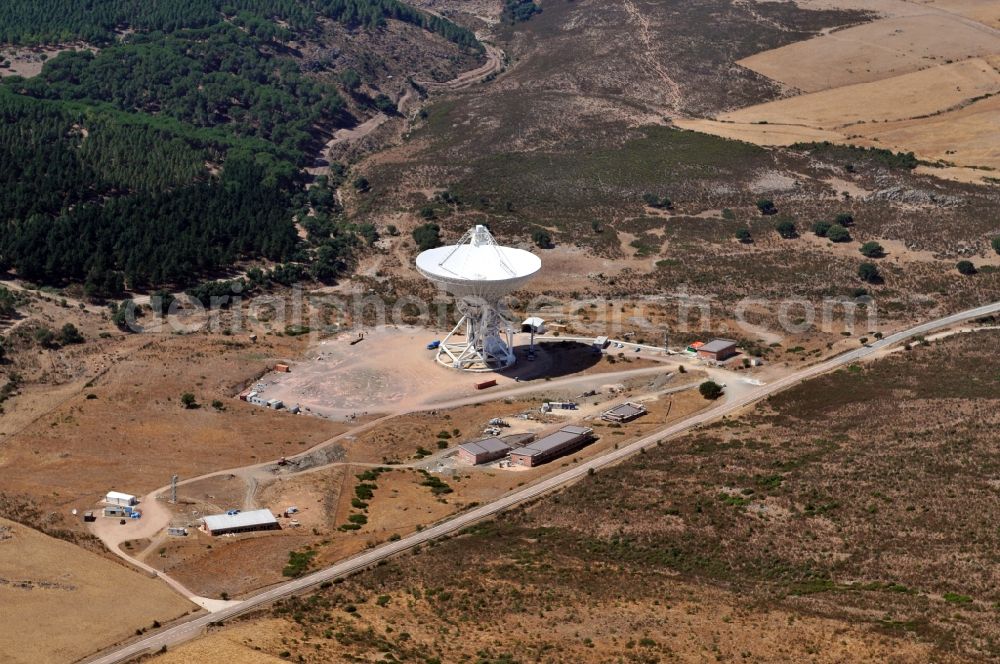 San Basilio from above - View of the Sardinia Radio Telescope near San Basilio in the province Cagliari on the Italien island Sardinia