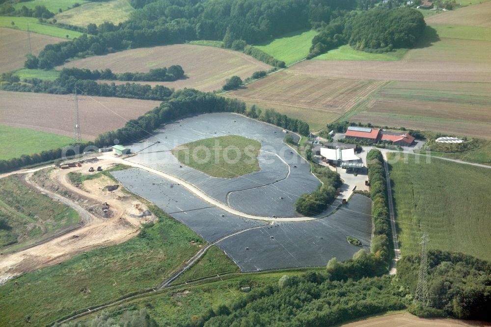 Aerial image Hellsiek - View of the composite landfill Hellsiek, a landfill waste disposal GmbH Lippe in North Rhine-Westphalia