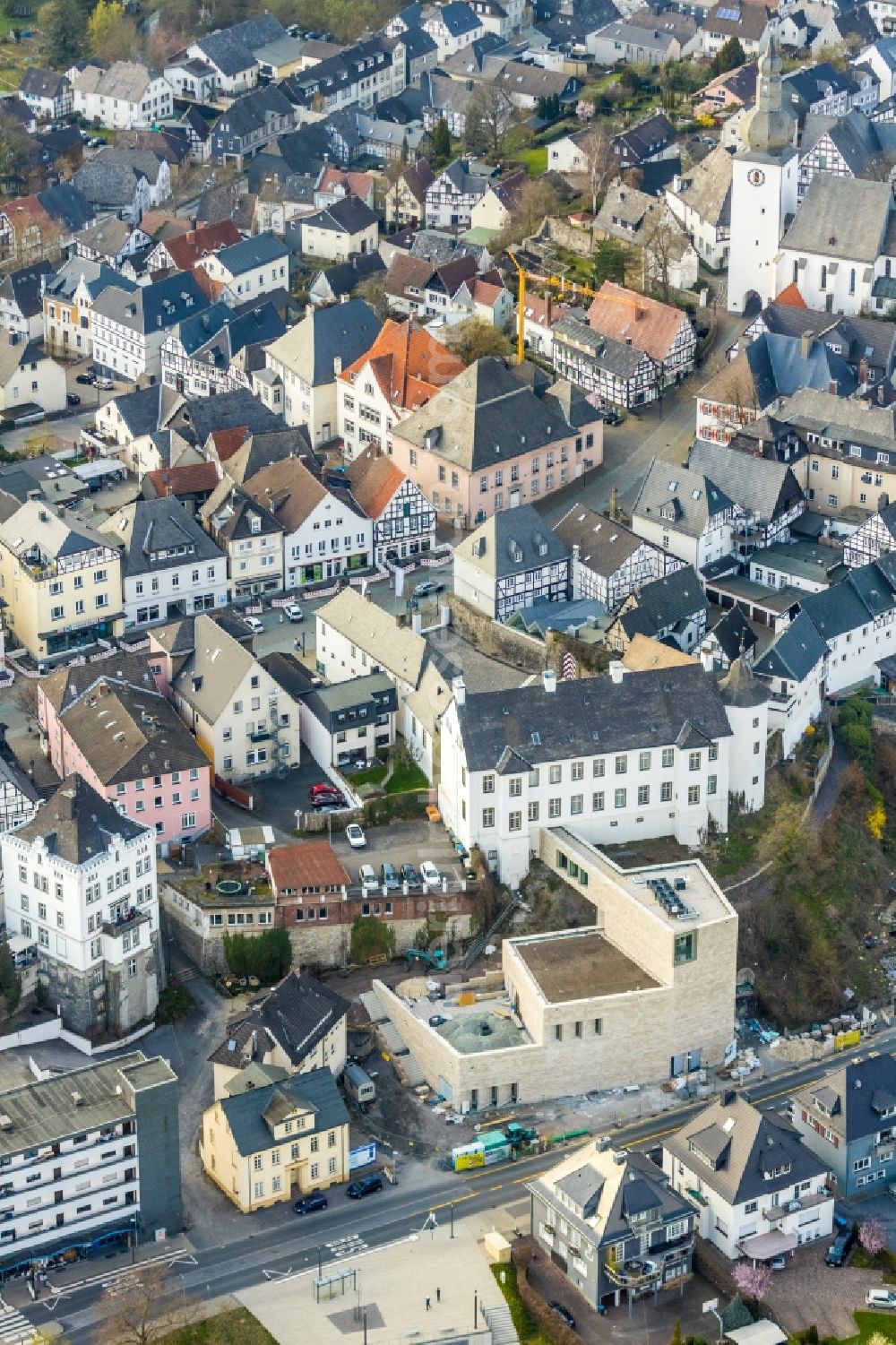 Aerial photograph Arnsberg - Building of Sauerland-Museum on Ruhrstrasse in Arnsberg in the state North Rhine-Westphalia, Germany