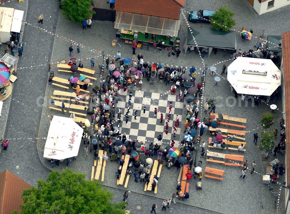 Aerial photograph Ströbeck - Chess game chess Ströbeck village in Saxony-Anhalt