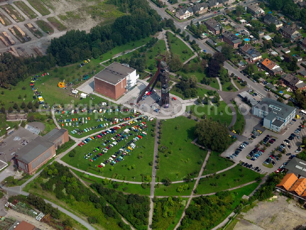 Recklinghausen from above - Shaft IV Konrad end von Recklinghausen II at the former mine shaft of Recklinghausen in North Rhine-Westphalia NRW