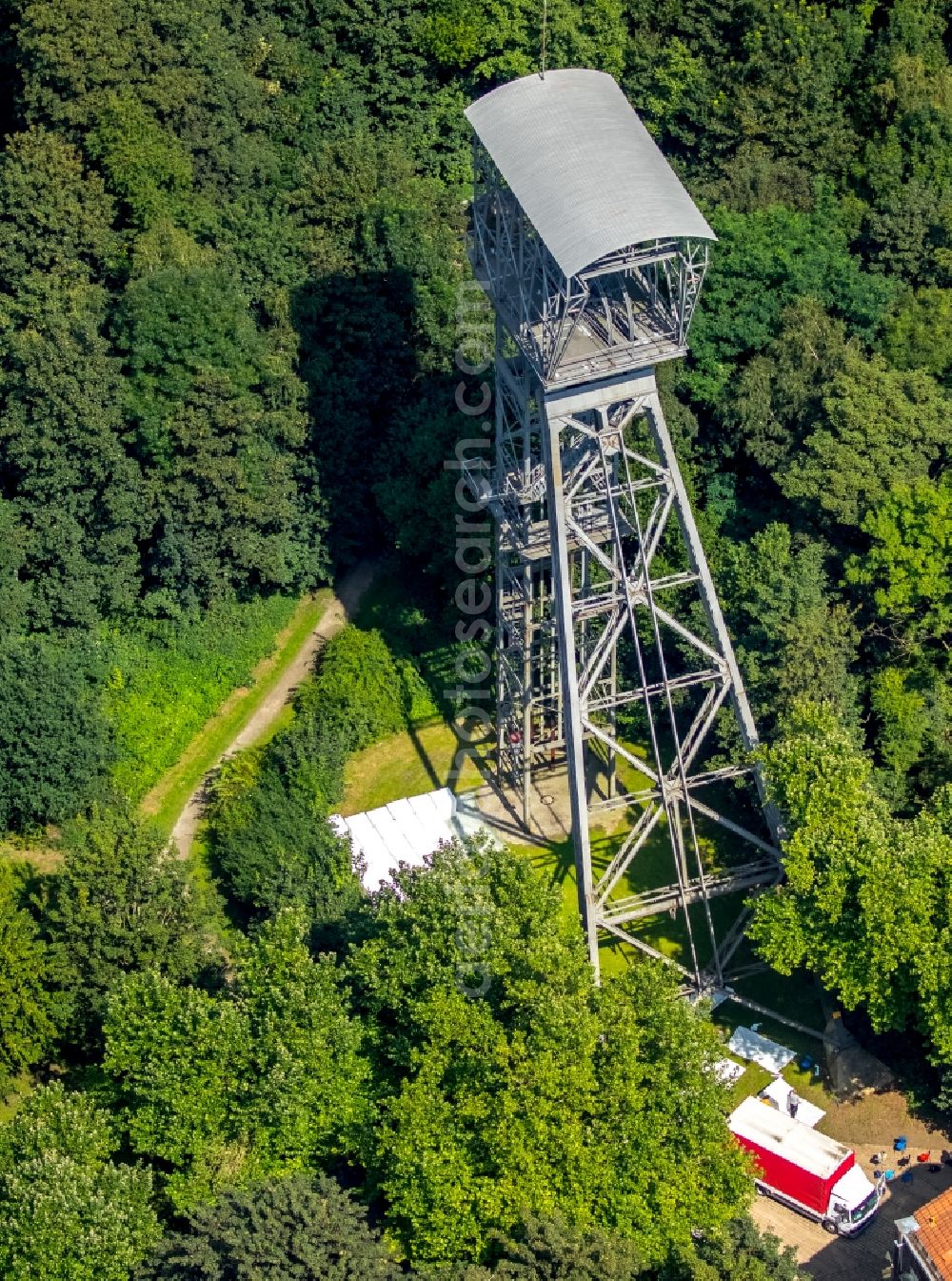 Aerial image Herne - Shaft frame in Herne in the state North Rhine-Westphalia