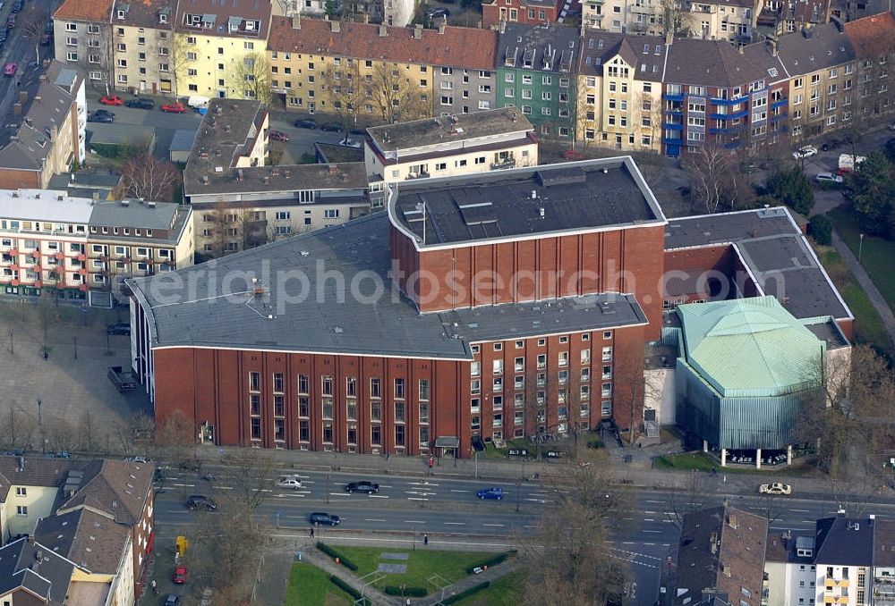 Aerial photograph Bochum - Blick auf das Schauspielhaus von Bochum. The theatre of Bochum.