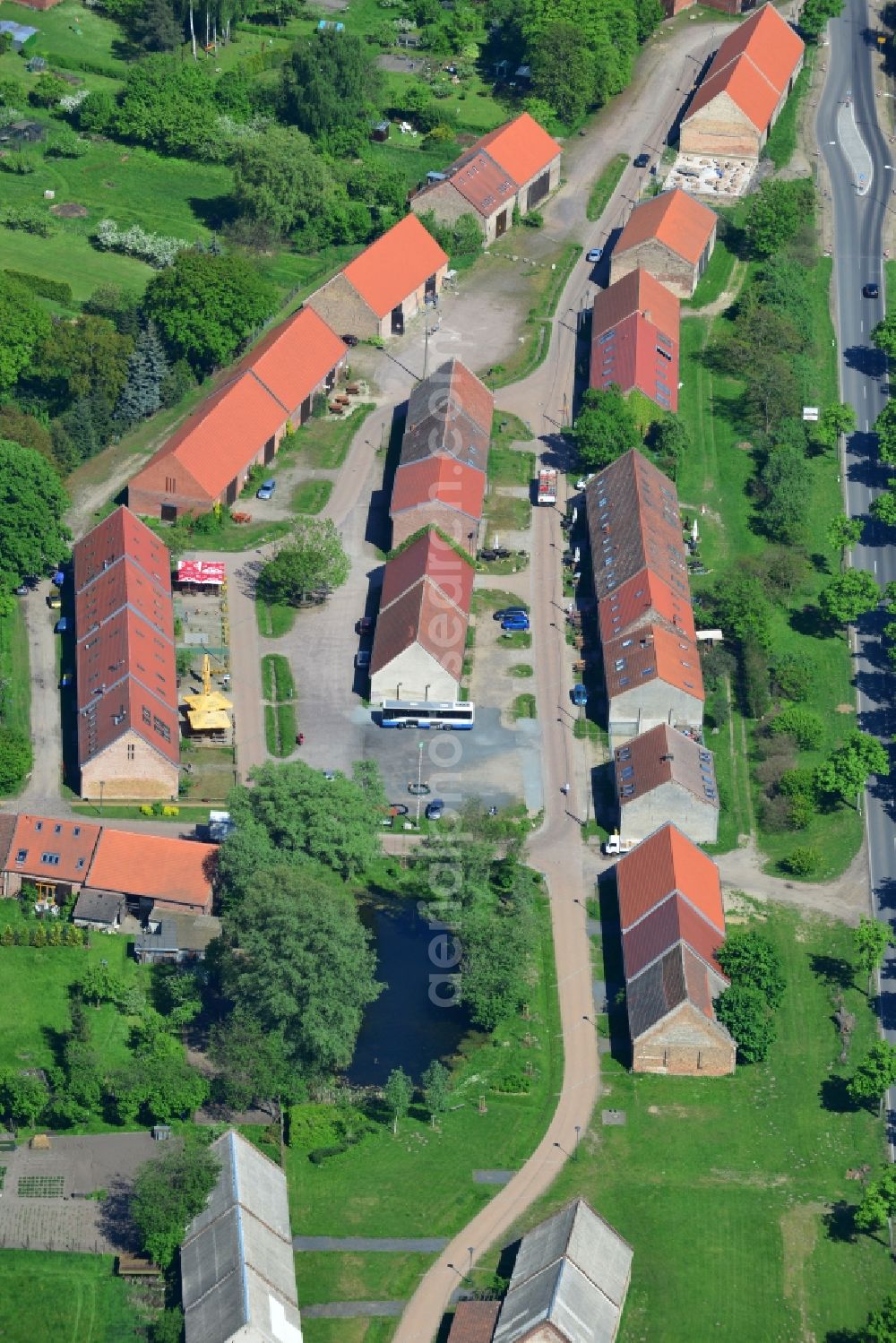 Aerial photograph Kremmen - Sheds - quarters of the small town of Kremmen in the state of Brandenburg Kremmen