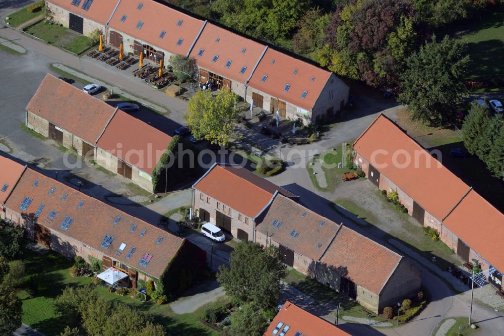 Kremmen from the bird's eye view: Sheds - quarters of the small town of Kremmen in the state of Brandenburg Kremmen