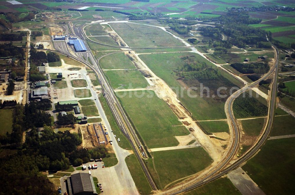 Wegberg-Wildenrath from above - Rail vehicle testing and validation center in Wegberg-Wildenrath of Siemens AG in North Rhine-Westphalia