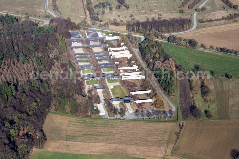 Aerial photograph Bruchsal - Areal of military training ground StOUebPl Bruchsal in Bruchsal in the state Baden-Wuerttemberg, Germany