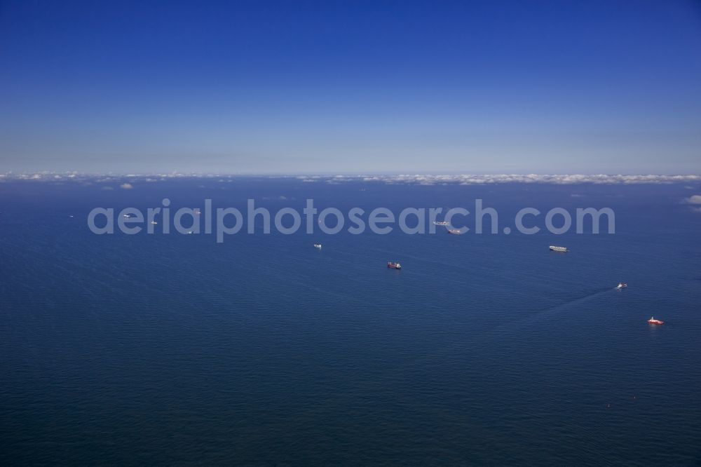 Aerial image Norderney - Shipping line on the North Sea off the island of Norderney in Lower Saxony