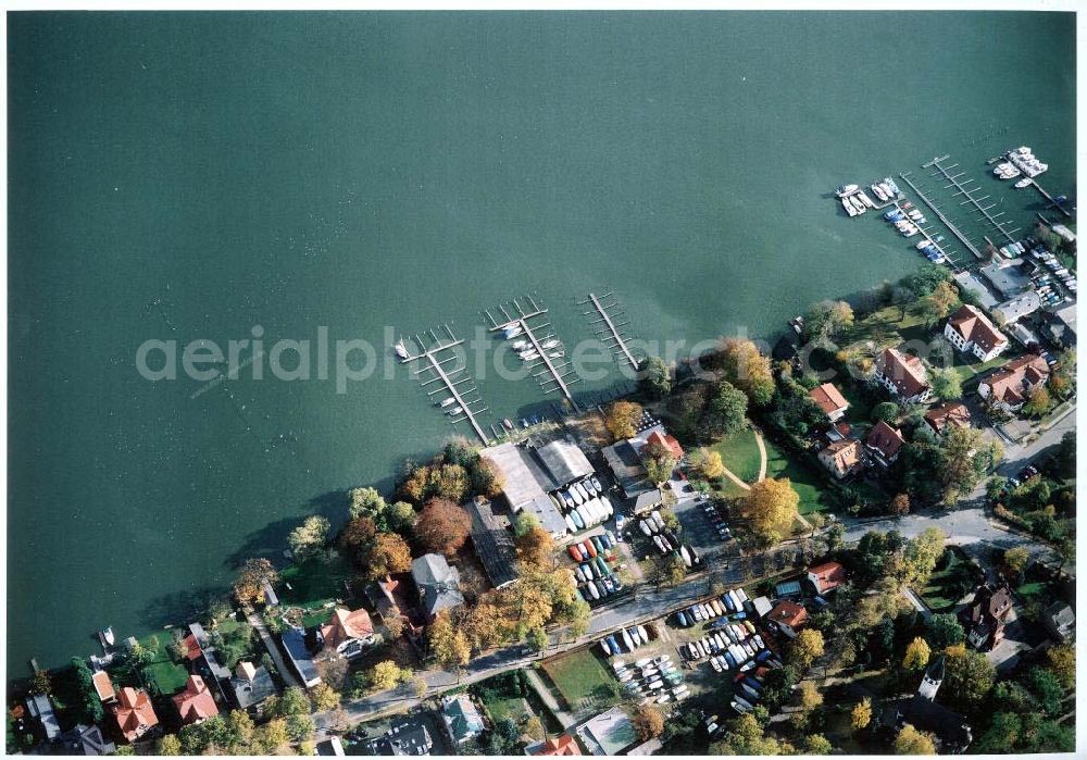 Zeuthen / BRB from the bird's eye view: Schiffsanlegestellen am Zeuthener See.