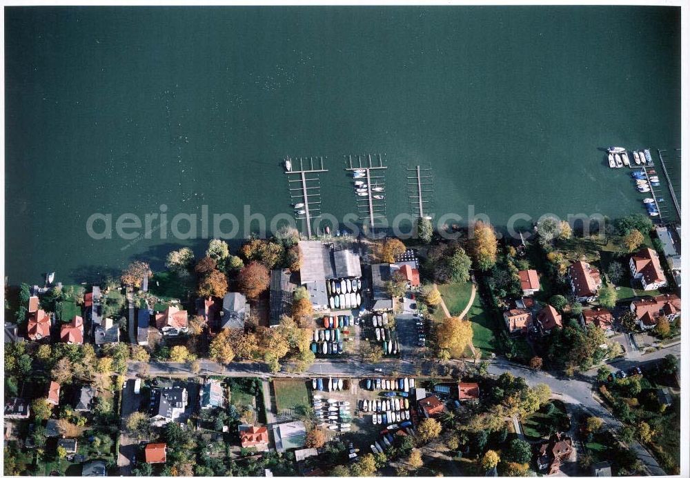 Aerial image Zeuthen / BRB - Schiffsanlegestellen am Zeuthener See.