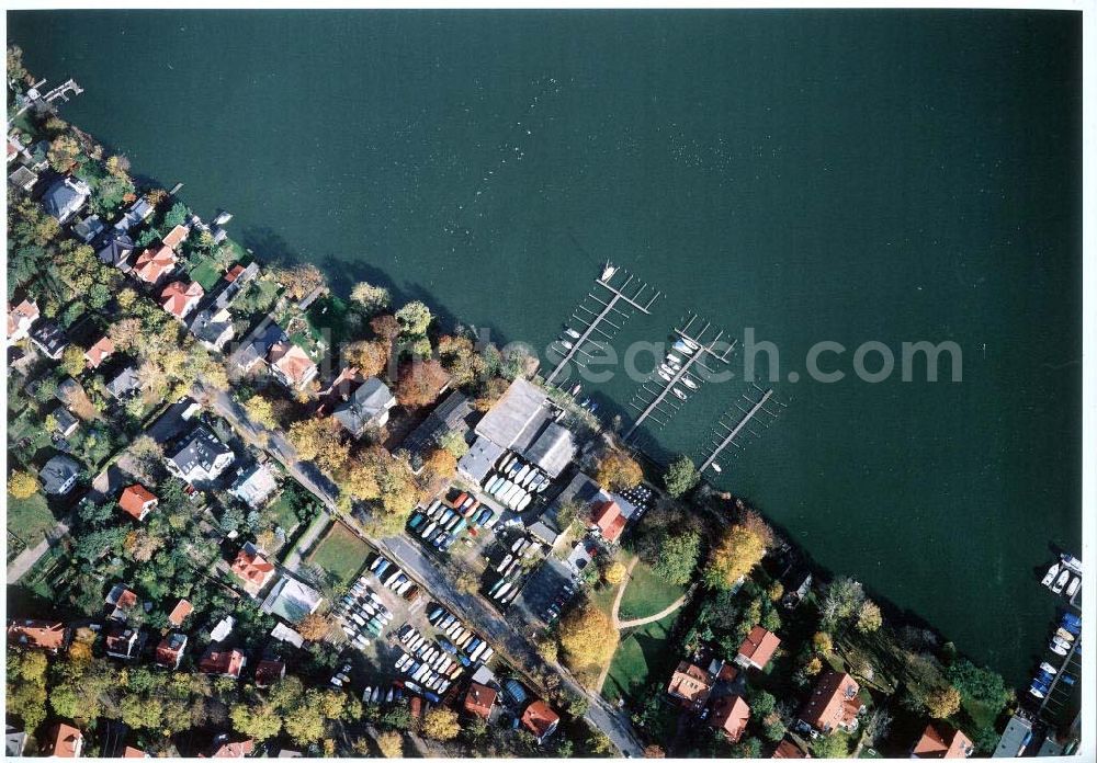 Zeuthen / BRB from above - Schiffsanlegestellen am Zeuthener See.