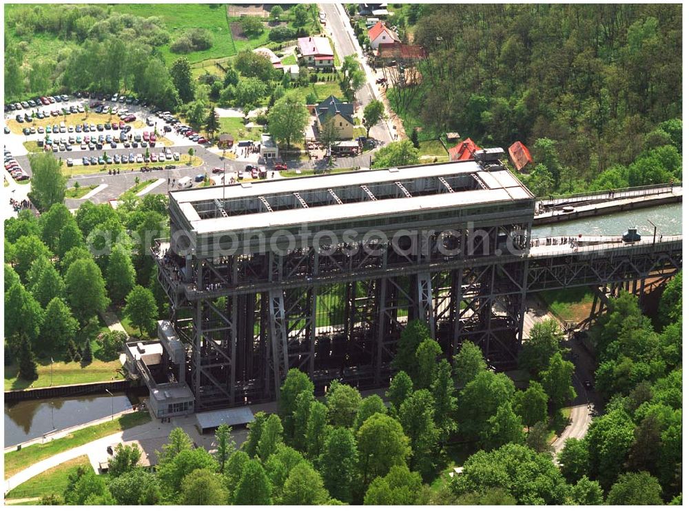 Niederfinow / BRB from above - Schiffshebewerk am Finowkanal mit Blick auf das Baugebiet des neuen Hebewerkes