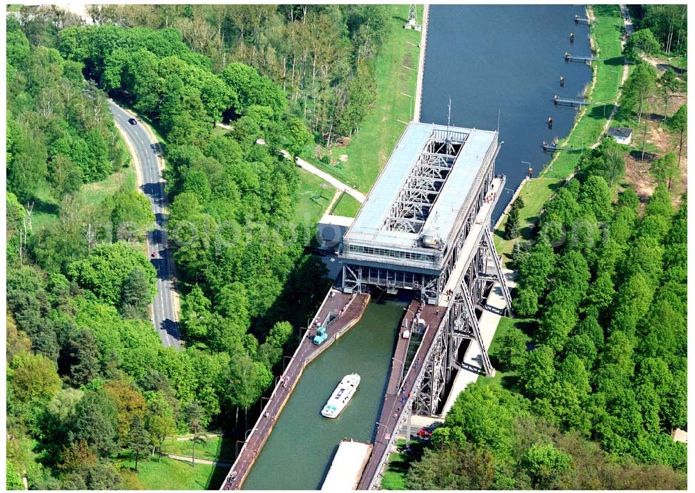 Niederfinow / BRB from above - Schiffshebewerk am Finowkanal mit Blick auf das Baugebiet des neuen Hebewerkes