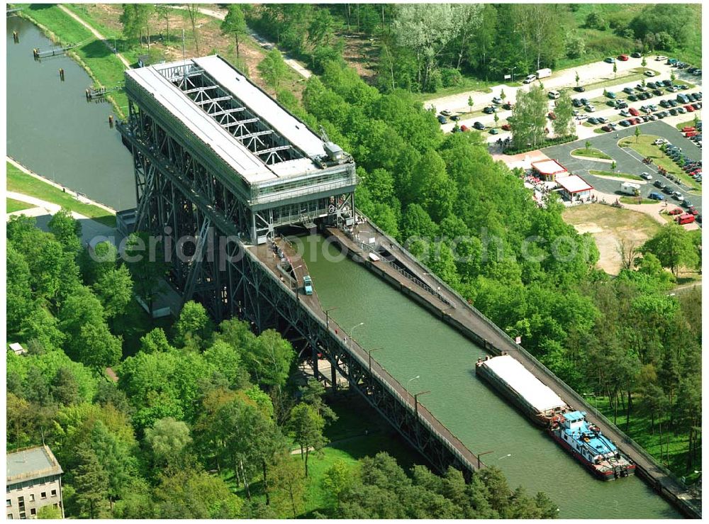 Niederfinow / BRB from above - Schiffshebewerk am Finowkanal mit Blick auf das Baugebiet des neuen Hebewerkes