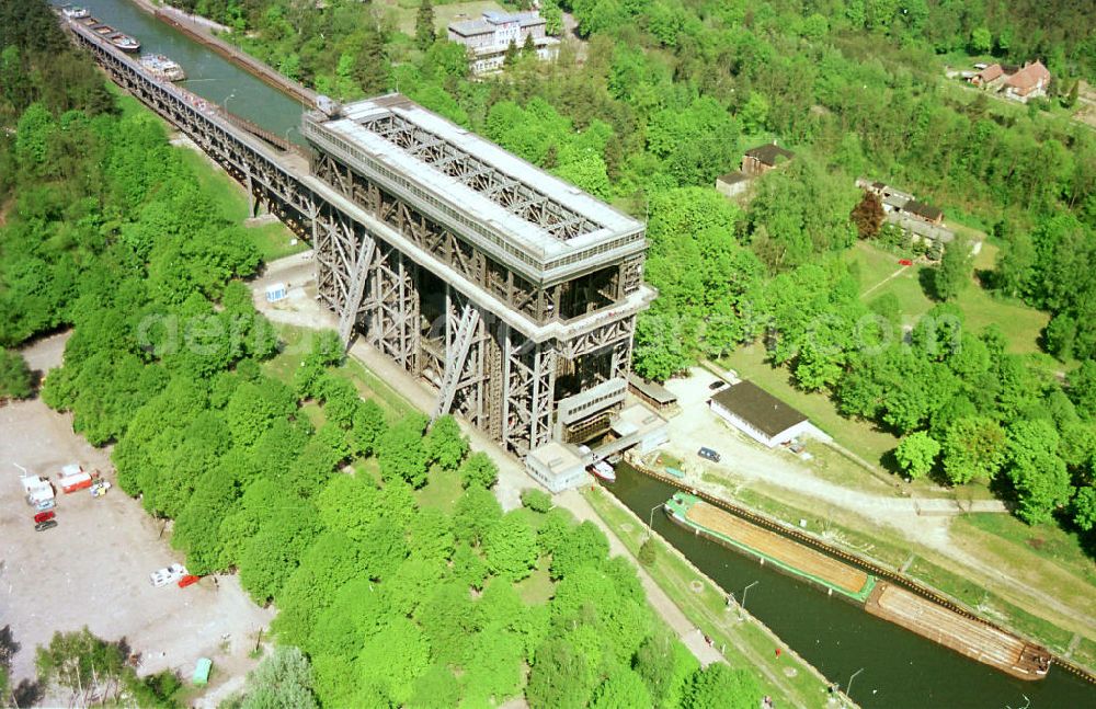 Aerial image Niederfinow / Brandenburg - Schiffshebewerk Niederfinow.