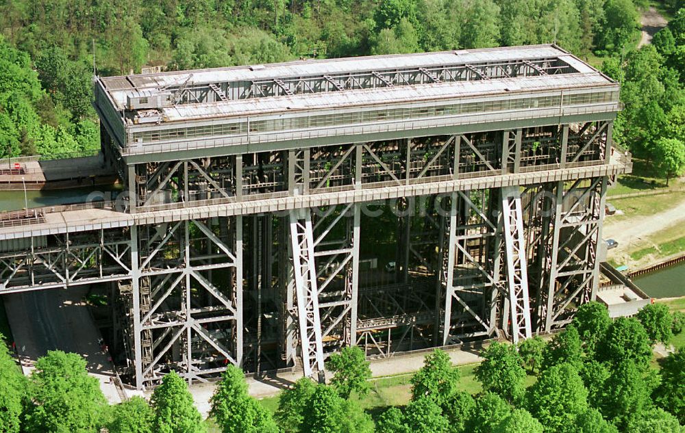 Aerial image Niederfinow / Brandenburg - Schiffshebewerk Niederfinow.