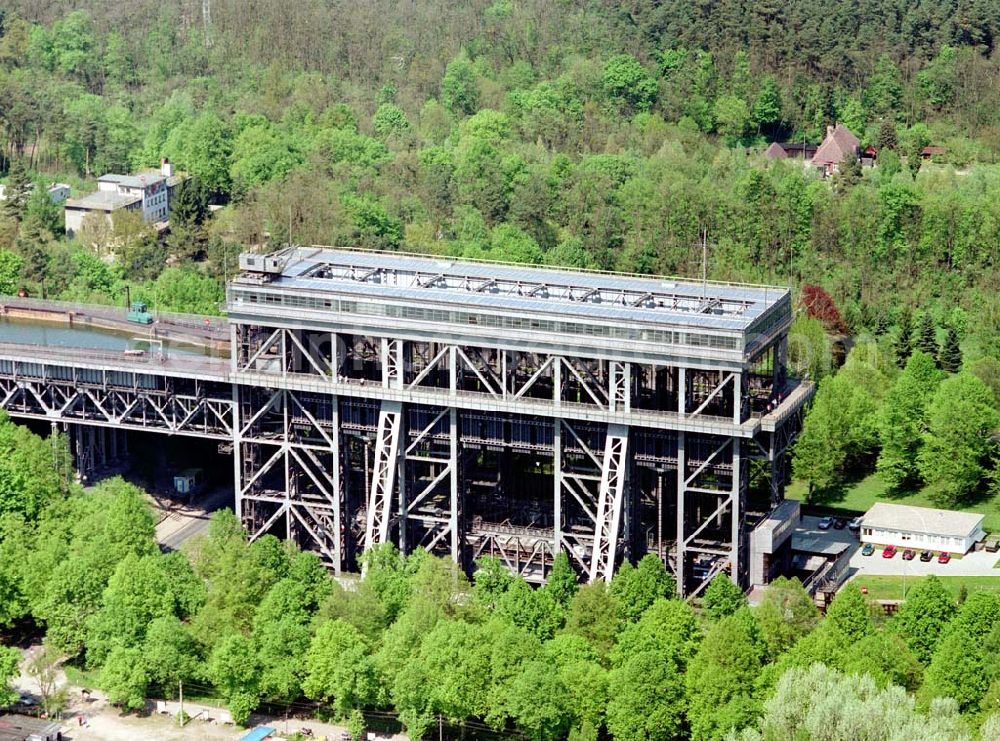 Finow / Brandenburg from the bird's eye view: Schiffshebewerk Niederfinow.